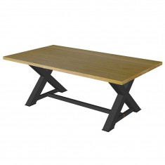 Cross Leg Extending Table High quality solid luxury wooden dinner table set vinyl for wholesale export